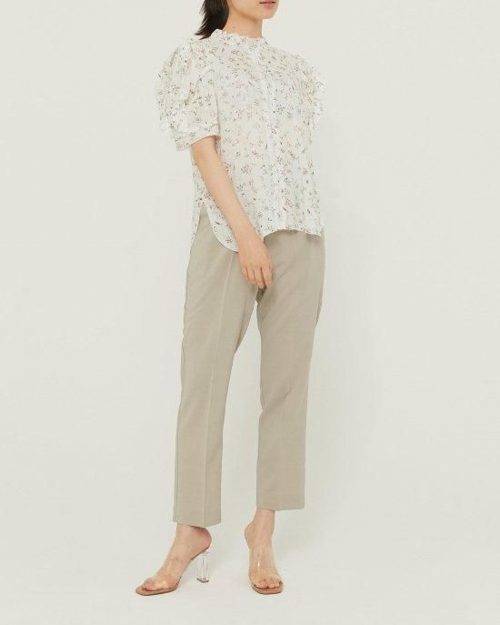 セブンテンバイミホカワヒト レモン柄 ストレッチ カジュアル パンツ S 40％off】レモンプリントパンツ(ネイビー) - seventen