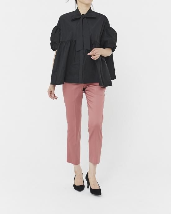 タフタボウタイブラウス(レッド) - seventen