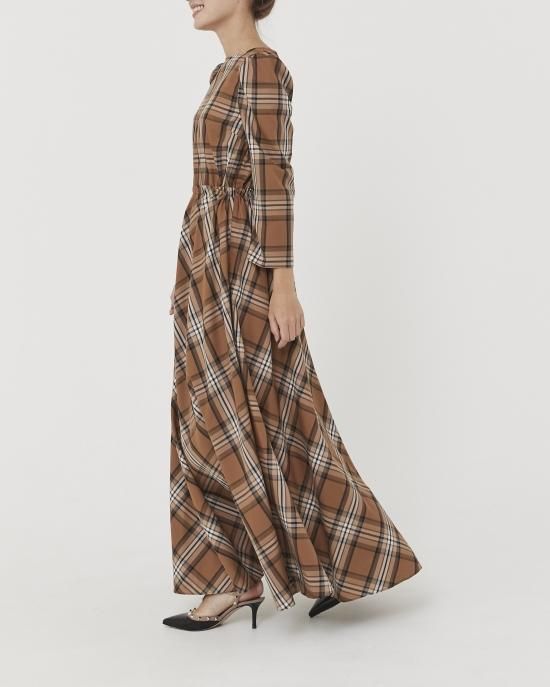 チェックマキシドレス(ネイビー) - seventen