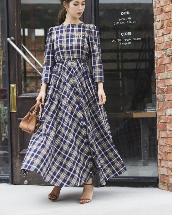 seventenbymihokawahito♡チェックマキシドレス♡ワンピース