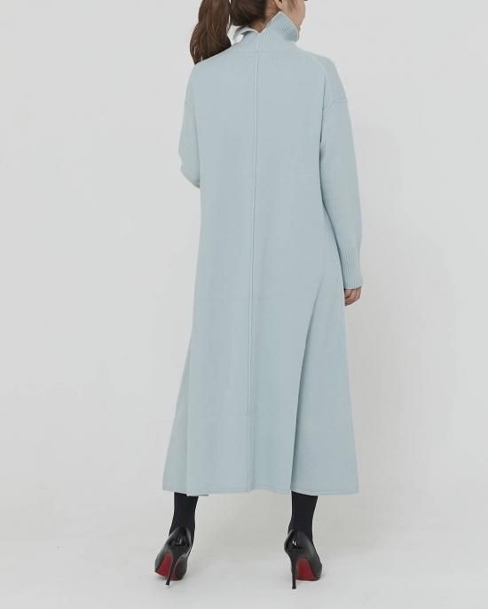 Aラインタートルニットドレス(ミント) - seventen