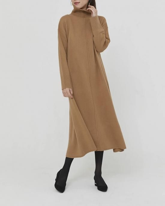 Aラインタートルニットドレス(ミント) - seventen