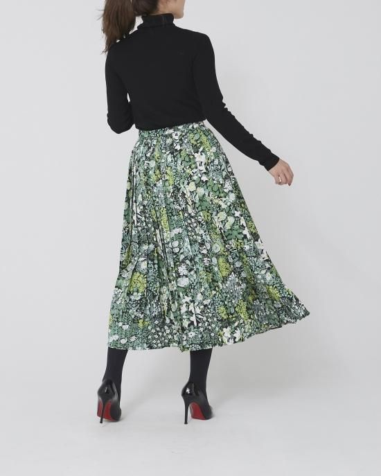 プリントプリーツスカート(ピンク) - seventen