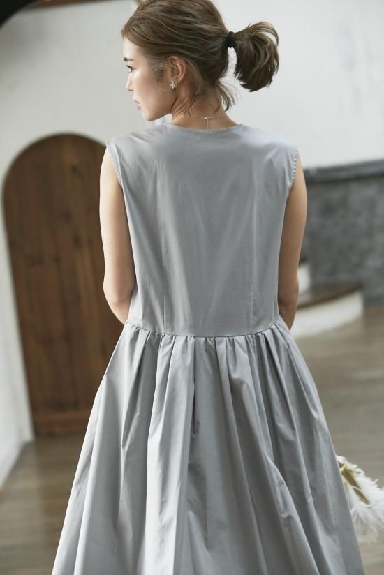 タグ付未使用品　エトレトウキョウ　ダブルクロスウエストマークドレス　グレー ダブルクロスウエストマークドレス | SANTE by ETRE TOKYO (Women