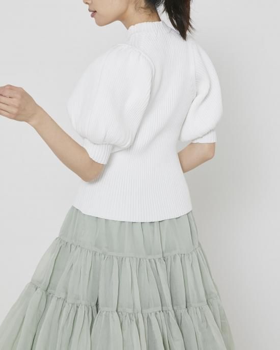 ボリュームスリーブニット(ホワイト) - seventen