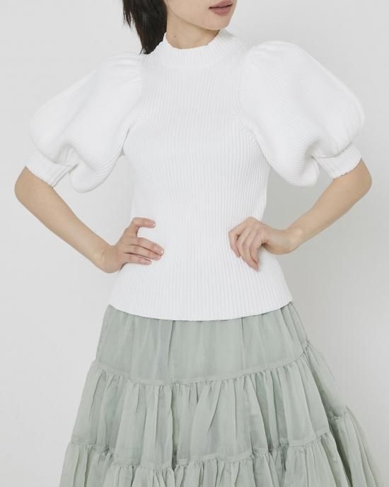 ボリュームスリーブニット(イエロー) - seventen