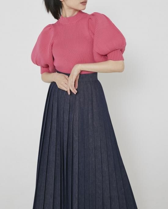 ボリュームスリーブニット(イエロー) - seventen