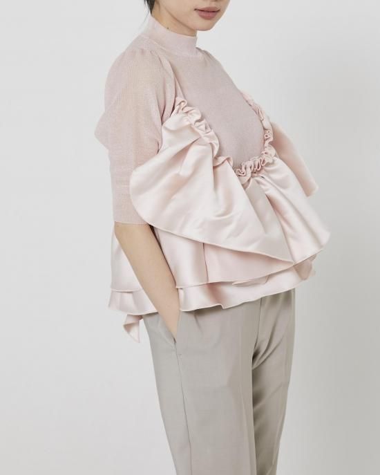 seventen by kawahito miho サテンドッキングニット-