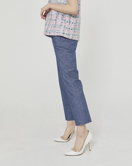 美品 SEVEN TEN デニムライク ベーシックパンツ ダンガリー 美品 SEVEN TEN デニムライク ベーシックパンツ ダンガリー