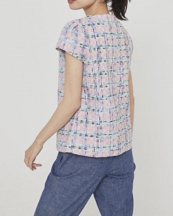 seventen ツイードトップス Tシャツ/カットソー(半袖/袖なし) トップス レディース ネット正規店