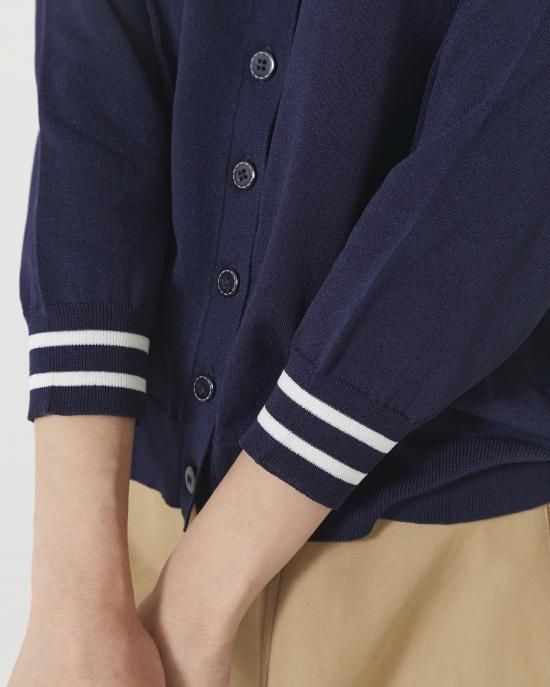 パールモチーフカーディガン(ブラック) - seventen