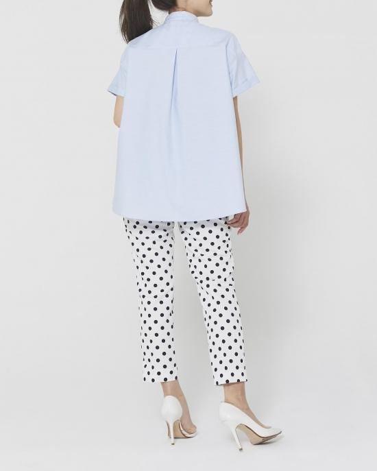 美品　seventen セブンテン　ランダムリボン　リボン シャツ　S ネイビー フロントリボンシャツ(ネイビー) - seventen