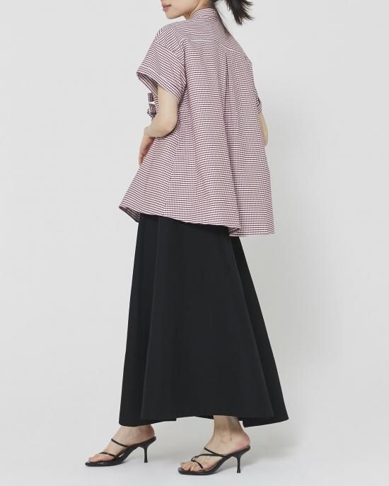 美品　seventen セブンテン　ランダムリボン　リボン シャツ　S ネイビー フロントリボンシャツ(ネイビー) - seventen