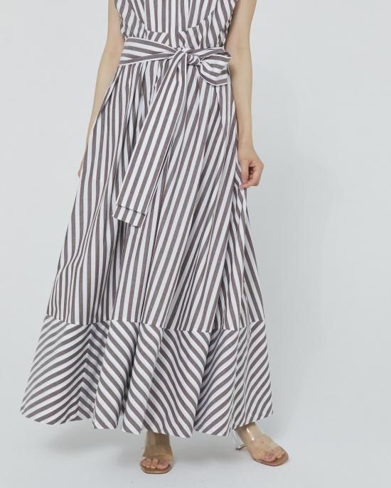 ストライプシャツドレス(ネイビー) - seventen