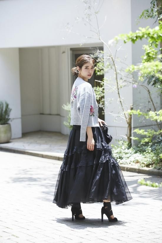 SEVEN TEN×KEITAMARUYAMA フラワー刺繍ニットカーディガン(ライト SEVEN TEN×KEITAMARUYAMA フラワー刺繍ニットカーディガン(ライト