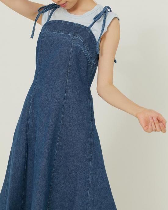 50%off】リボンストラップキャミワンピース(デニム) - seventen 50%off】リボンストラップキャミワンピース(デニム) - seventen