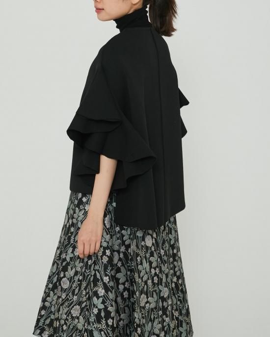 【seventen】ラッフルスリーブニットジャケット(ネイビー) ラッフルスリーブニットジャケット(ネイビー) - seventen