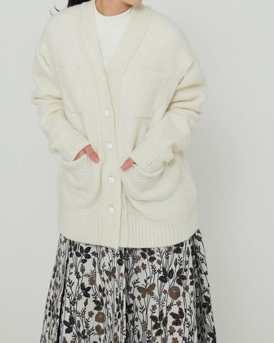 メルトンウール2Wayカーディガン(ブラック) - seventen