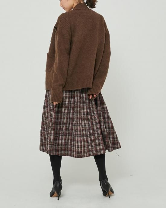 【美品】セブンテン メルトンウール2Way カーディガン ブラック メルトンウール2Wayカーディガン(ブラック) - seventen