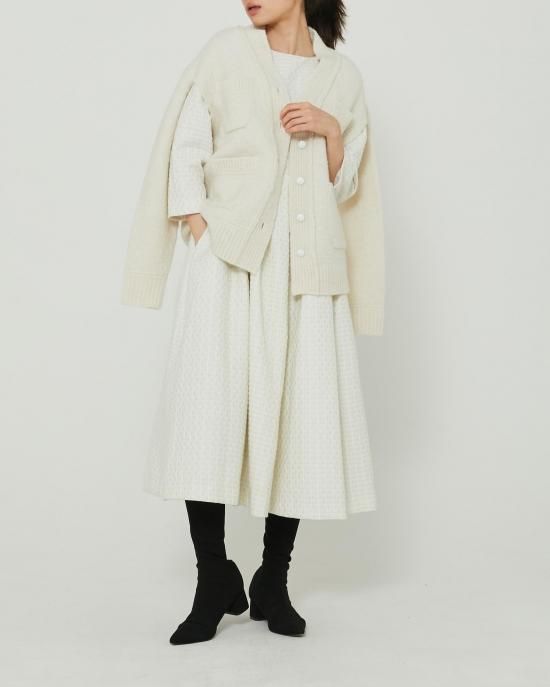 メルトンウール2Wayカーディガン(ブラック) - seventen