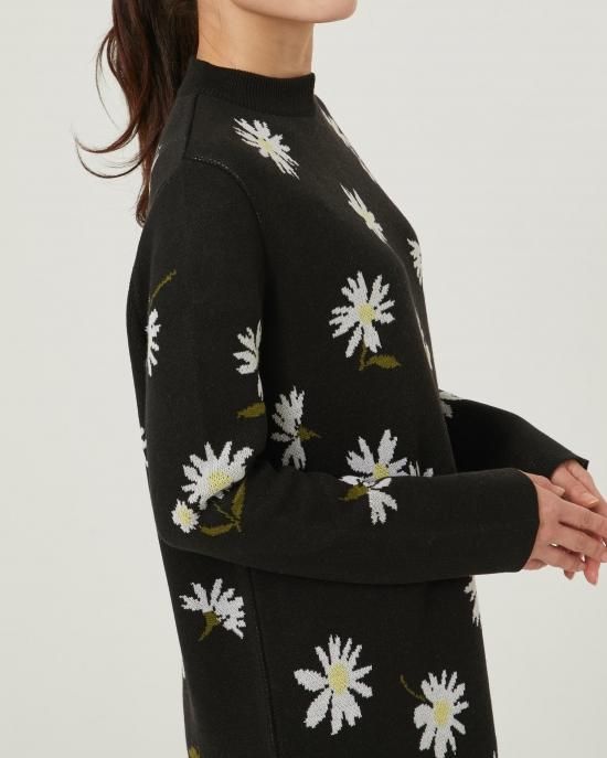 デイジージャガードニットワンピース(ライトグレー) - seventen