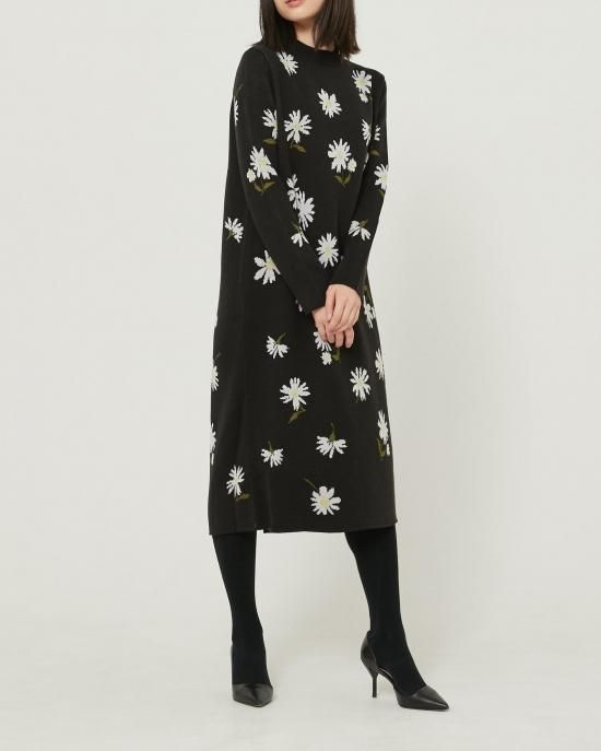 デイジージャガードニットワンピース(ダークグリーン) - seventen