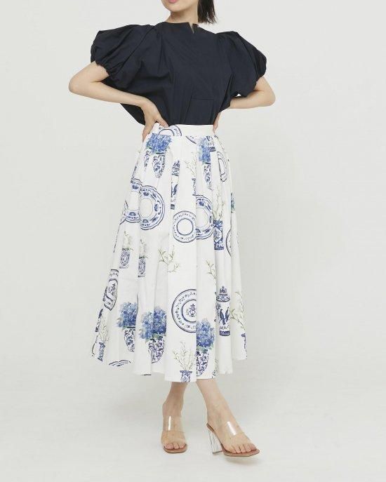 セブンテンバイミホカワヒト/ギンガムチェックギャザースリーブブラウス ギャザースリーブブラウス(ホワイト) - seventen