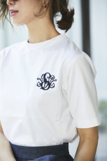 SVT刺繍Tシャツ(ホワイト×ネイビー)