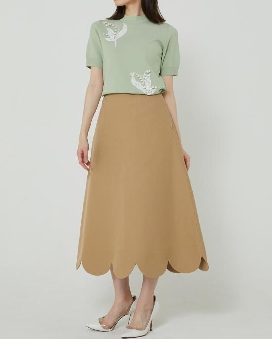 30％off】すずらんモチーフ半袖ニット(ライトグレー) - seventen