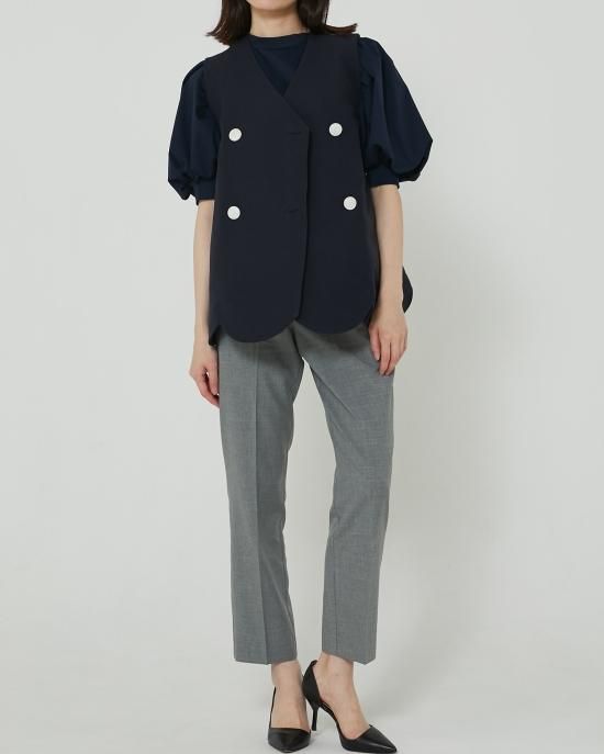 スカラップジレ(ベージュ) - seventen