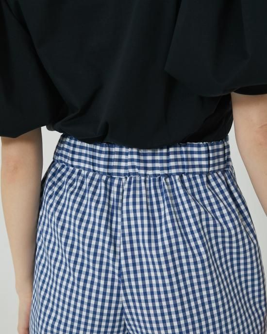 サイドスリットベーシックパンツ　ラベンダー ギンガムチェック　S サイドスリットベーシックパンツ(ラベンダーギンガム) - seventen
