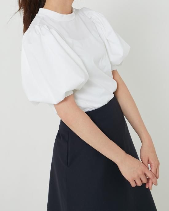 バルーンスリーブTシャツ(ブラック) - seventen