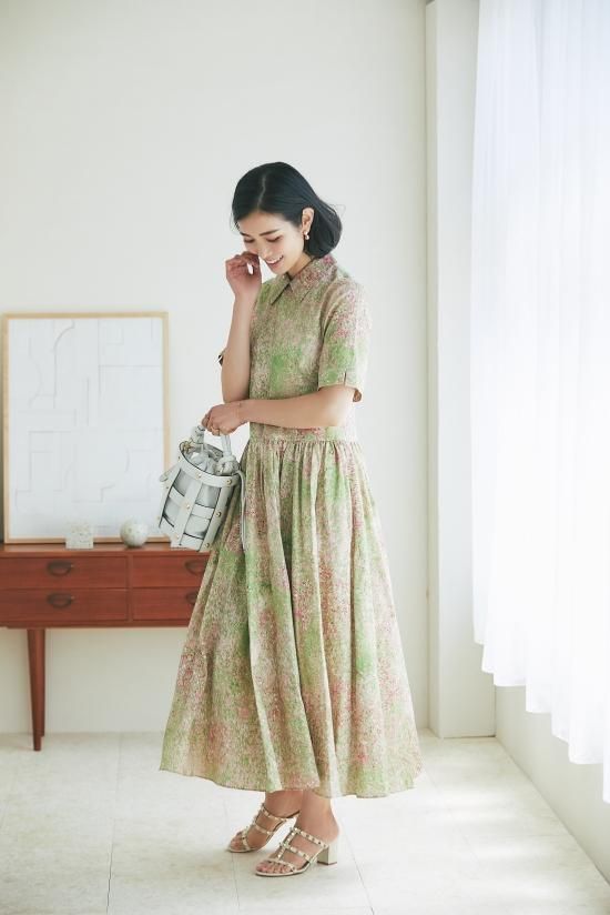 アートプリントワンピース(ピンク) - seventen