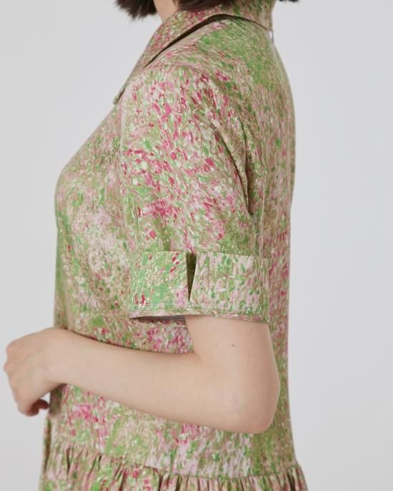 アートプリントワンピース(ピンク) - seventen