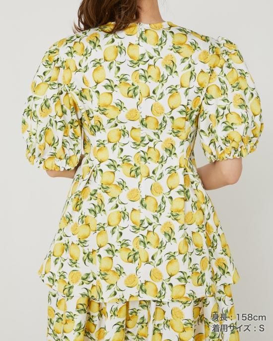 40%off】レモンプリントブラウス(ネイビー) - seventen 40%off】レモンプリントブラウス(ネイビー) - seventen
