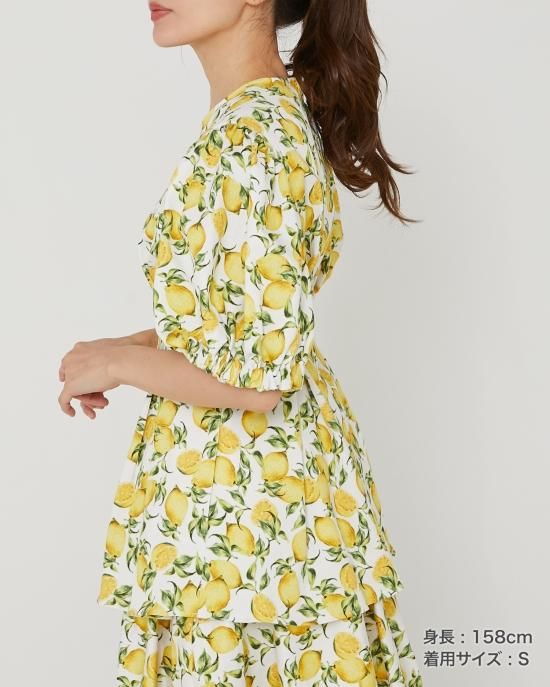 40%off】レモンプリントブラウス(ピンクベージュ) - seventen 40%off】レモンプリントブラウス(ピンクベージュ) - seventen