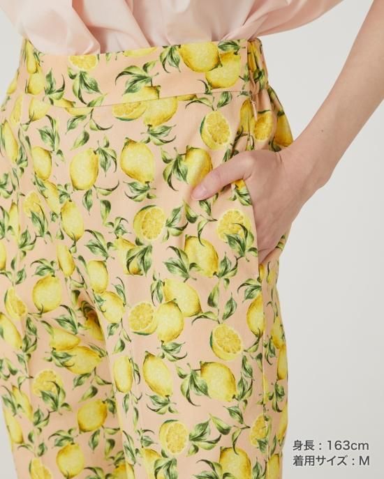 40％off】レモンプリントパンツ(ピンクベージュ) - seventen