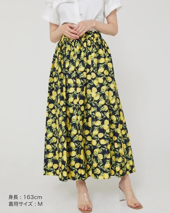 40%off】レモンプリントスカート(ネイビー) - seventen 40%off】レモンプリントスカート(ネイビー) - seventen