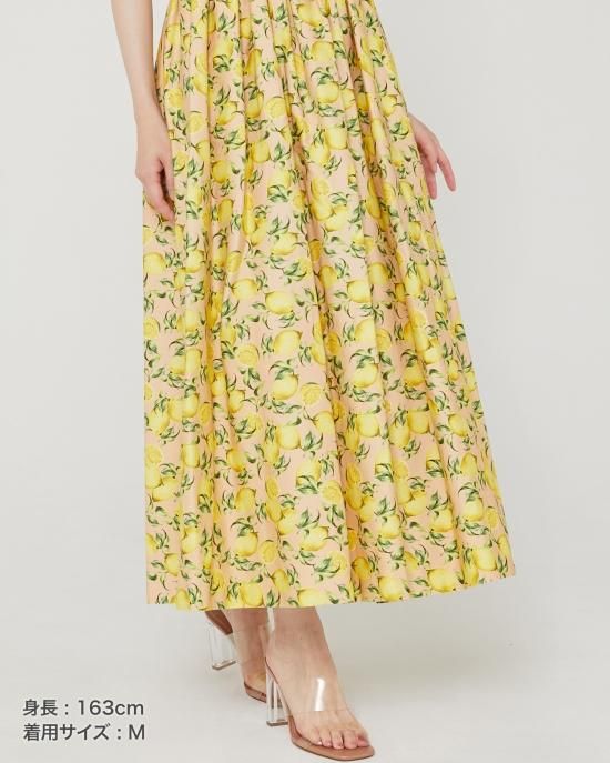 40%off】レモンプリントスカート(ネイビー) - seventen