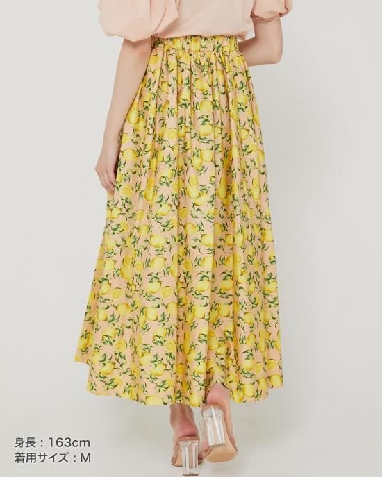 40%off】レモンプリントスカート(ネイビー) - seventen