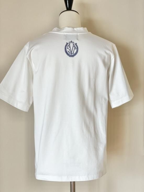 ホースプリントTシャツ(ホワイト×ネイビー) - seventen