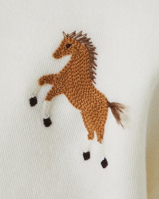 ワンポイント刺繍カーディガン(オフホワイト) - seventen ワンポイント刺繍カーディガン(オフホワイト) - seventen