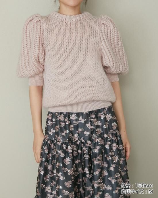 30％off】ボリュームスリーブモヘアニット(オフホワイト) - seventen