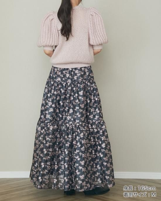 20%off】ラメジャガードスカート(ブルー) - seventen 20%off】ラメジャガードスカート(ブルー) - seventen
