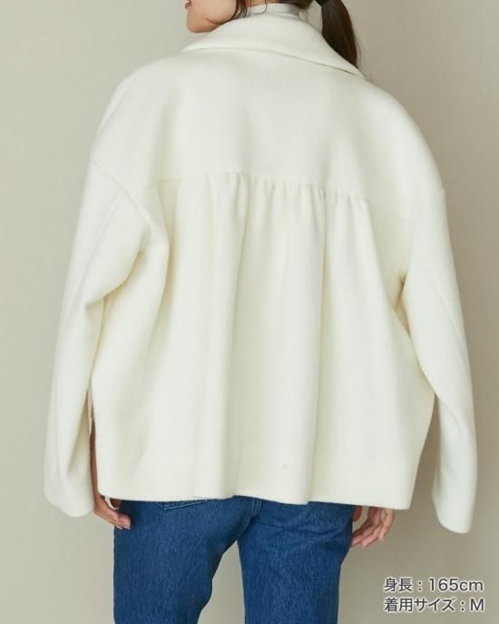 30％off】ウールモッサーハーフコート(ネイビー) - seventen