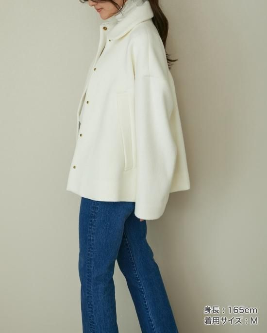 30％off】ウールモッサーハーフコート(ネイビー) - seventen