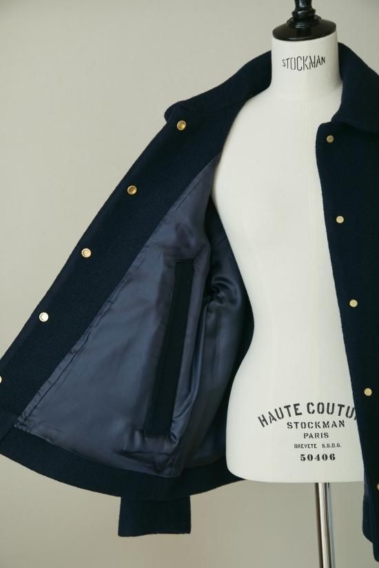 SEVENTEN ウールモッサーハーフコート（ネイビー） 30％off】ウールモッサーハーフコート(ネイビー) - seventen