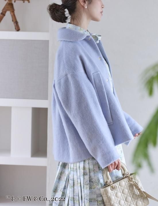 再入荷】ピーターラビット™️ウールシャギーコート(サックス 再入荷】ピーターラビット™️ウールシャギーコート(サックス