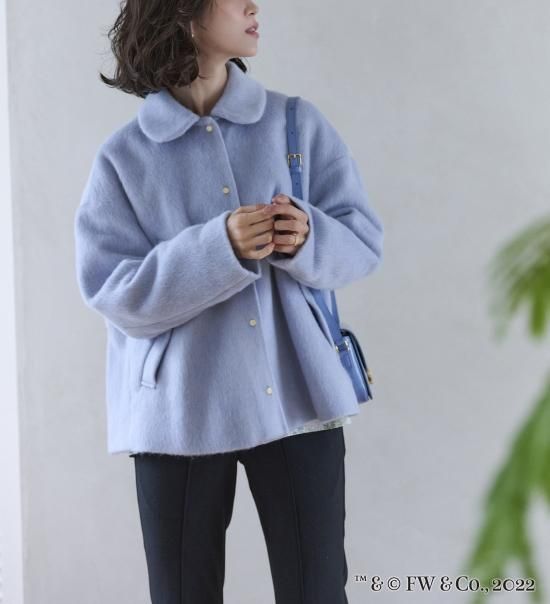再入荷】ピーターラビット™️ウールシャギーコート(サックス 再入荷】ピーターラビット™️ウールシャギーコート(サックス