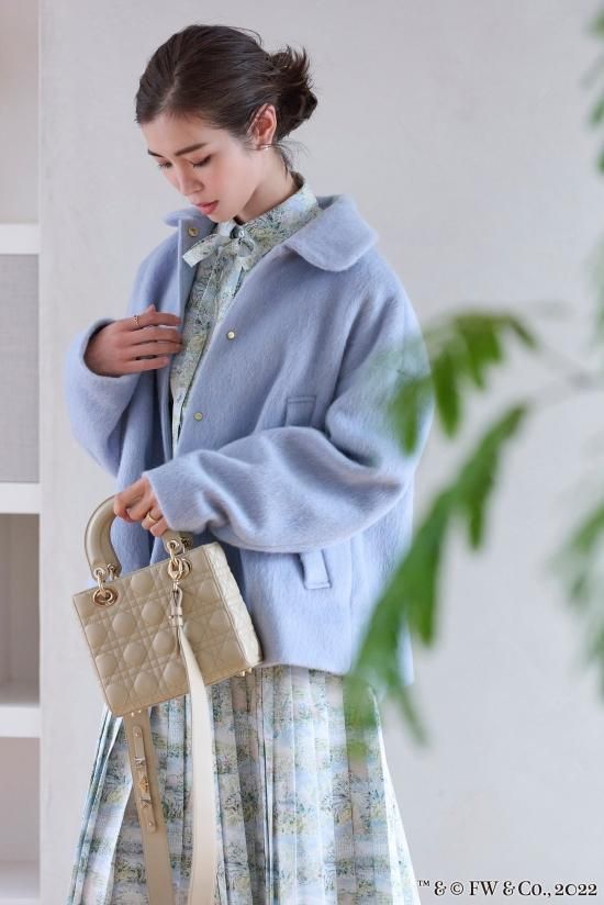 再入荷】ピーターラビット™️ウールシャギーコート(サックス 再入荷】ピーターラビット™️ウールシャギーコート(サックス